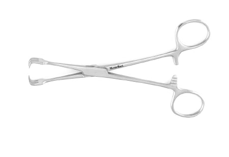 Traction Forceps MeisterHand® Lahey 6-1/4 Inch Length Surgical Grade German Stainless Steel NonSterile Ratchet Lock Finger Ring Handle Straight 3 X 3 Teeth