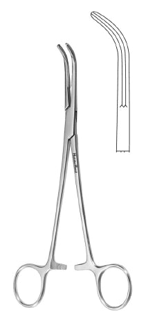 Miltex Gall Duct Forceps MeisterHand® Lahey 7-1/2 Inch Length Surgical Grade German Stainless Steel NonSterile Ratchet Lock Finger Ring Handle Curved - M-565363-4159 - Each