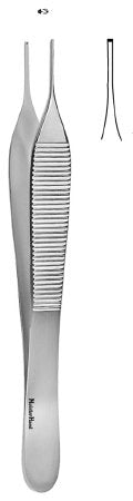 Micro Tissue Forceps MeisterHand® Adson 4-3/4 Inch Length Surgical Grade German Stainless Steel NonSterile NonLocking Thumb Handle Straight 1 X 2 Teeth