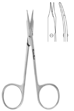 Tenotomy Scissors MeisterHand® Stevens 4-1/2 Inch Length Surgical Grade Stainless Steel NonSterile Finger Ring Handle Curved Blunt Tip / Blunt Tip