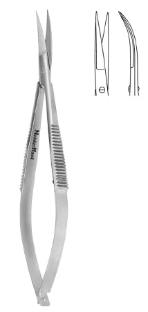 Stitch Scissors MeisterHand® Westcott 4-1/2 Inch Length Surgical Grade Stainless Steel NonSterile Finger Ring Handle Curved Sharp Tip / Sharp Tip