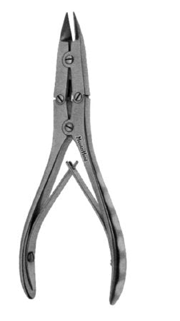 V. Mueller Forceps V. Mueller® House-Wullstein 8.1 cm Surgical Grade Stainless Steel NonSterile NonLocking Finger Ring Handle Curved Oval Cup Bent Left - M-835315-4482 - Each