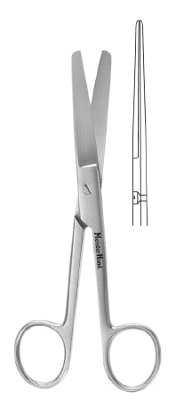 Operating Scissors MeisterHand® 4-1/2 Inch Length Surgical Grade Stainless Steel NonSterile Finger Ring Handle Straight Blunt Tip / Blunt Tip