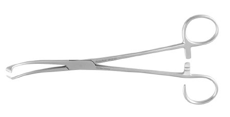 Miltex Tonsil Seizing Forceps MeisterHand® White 7-1/2 Inch Length Surgical Grade German Stainless Steel NonSterile Ratchet Lock Finger Ring Handle Curved - M-565560-1830 - Each