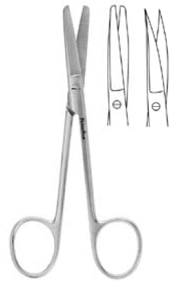 Miltex Plastic Surgery Scissors MeisterHand® 4-3/4 Inch Length Surgical Grade Stainless Steel NonSterile Finger Ring Handle Curved Sharp Tip / Sharp Tip - M-565654-3135 - Each