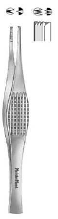 Miltex Tissue Forceps MeisterHand® Ferris-Smith 7 Inch Length Surgical Grade German Stainless Steel NonSterile NonLocking Thumb Handle Straight Serrated Tips with 2 X 3 Teeth - M-565737-4512 - Each