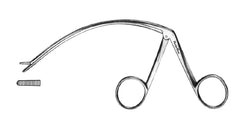 Tendon Pulling Forceps MeisterHand® 5 Inch Length Surgical Grade German Stainless Steel NonSterile NonLocking Finger Ring Handle Curved Serrated Alligator Jaws