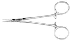 Teleflex Medical Hemostatic Forceps Halsted-Mosquito 5 Inch Length Surgical Grade Stainless Steel NonSterile NonLocking Finger Ring Handle Curved 2 mm Tip, 16 mm Jaw, Fully Serrated Jaws - M-567358-4106 - Each