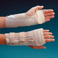 Patterson Medical Supply Wrist Brace Rolyan® D-Ring™ with MCP Support Aluminum / Polyester / Cotton / Foam / Polyester Right Hand Beige Medium