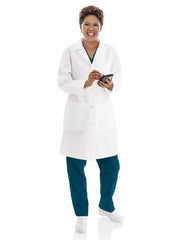 Landau Uniforms Lab Coat White Size 16 Mid Length Reusable