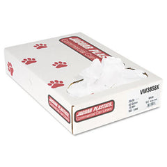 Jaguar Plastics® Industrial Strength Low-Density Commercial Can Liners, 60 gal, 0.7 mil, 38" x 58", White, 100/Carton