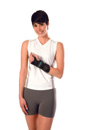 DJO Wrist Brace With Thumb Spica AirCast® A2™ Aluminum / Foam / Nylon Left Hand Black Large