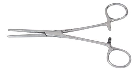 Miltex Hemostatic Forceps Vantage® Rochester-Carmalt 8 Inch Length Floor Grade Stainless Steel NonSterile Ratchet Lock Finger Ring Handle Straight Cross Serrated Tips with Longitudinal Serrations - M-571035-1978 - Each