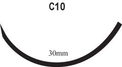 Suture with Needle LOOK® Nonabsorbable Coated Black Suture Braided Silk Size 0 18 Inch Suture 1-Needle 30 mm Length 3/8 Circle Reverse Cutting Needle
