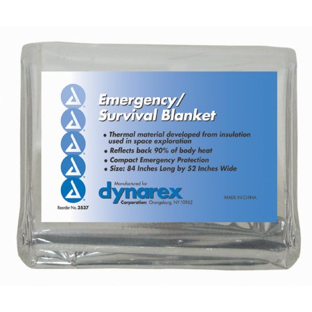 Dynarex Rescue Blanket 52 W X 84 L Inch Mylar, Aluminum