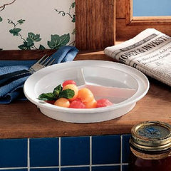 Patterson Medical Supply Partitioned Scoop Plate Sammons Preston White Reusable Melamine 8-1/4 Inch Diameter