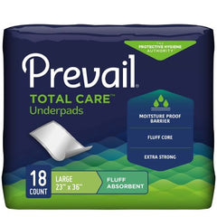 First Quality Underpad Prevail® 23 X 36 Inch Disposable Fluff Light Absorbency - M-572725-3556 - Bag of 18