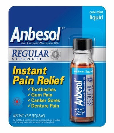Glaxo Smith Kline Oral Pain Relief Anbesol® 10% Strength Benzocaine Liquid 0.41 oz.