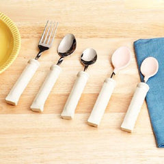 Patterson Medical Supply Fork Comfort Grip Right-Left Handed / Bendable White Stainless Steel