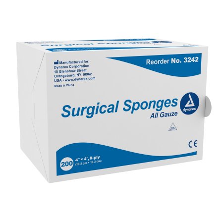 Dynarex Gauze Sponge Dynarex® Gauze 8-Ply 4 X 4 Inch Square NonSterile