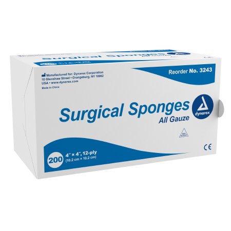 Dynarex Gauze Sponge Dynarex® Gauze 12-Ply 4 X 4 Inch Square NonSterile