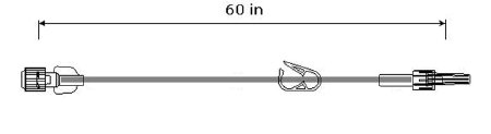 ICU Medical Extension Set 60 Inch Tubing Without Port 1.04 mL Priming Volume DEHP-Free - M-576228-4367 - Case of 50