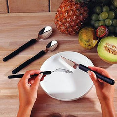 Patterson Medical Supply Fork Etac® Long / Light Weight Handle Black Stainless Steel