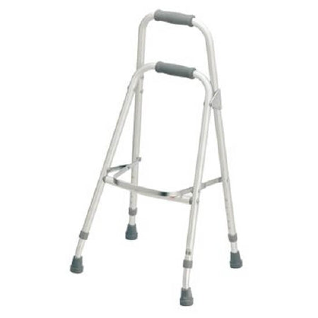 Patterson Medical Supply Side Step Folding Walker Adjustable Height Carex® Hemi Aluminum Frame 300 lbs. Weight Capacity 30 to 34 Inch Height