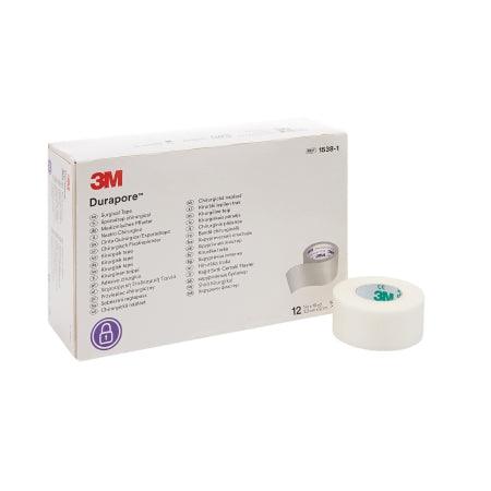 3M Medical Tape 3M™ Durapore™ Silk-Like Cloth 1 Inch X 10 Yard White NonSterile