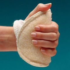 Patterson Medical Supply Palm Protector with Finger Separators Rolyan® Foam / Sherpa Fabric Left Hand Cream / White One Size Fits Most