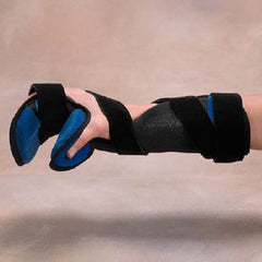 Patterson Medical Supply Functional Resting Hand Orthosis Roylan® Kwik-Form™ Fabric / Foam / Wire Right Hand Black / Blue Small / Medium