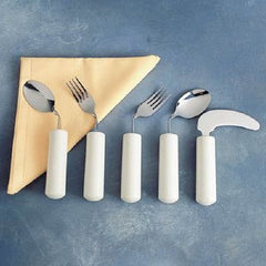 Patterson Medical Supply Spoon Queens Right Handed / Angled White Stainless Steel