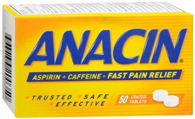 Emerson Healthcare Pain Relief Anacin® 400 mg - 32 mg Strength Aspirin / Caffeine Tablet 50 per Bottle