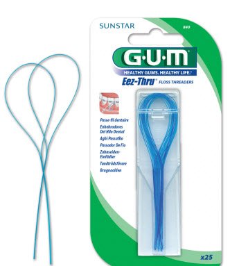 Sunstar Butler Dental Floss Threader G·U·M™ EeZ-Thru™ Satin Mint Flavor