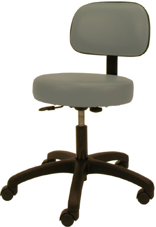 Winco Physician Stool Backrest Gas Lift, Fingertip Adjustment 5 2 Inch Rolling Wheel Casters Black - M-578914-3330 - Each