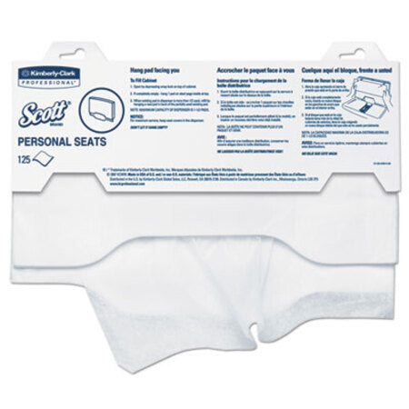 Scott® Personal Seats Sanitary Toilet Seat Covers, 15 x 18, White, 125/Pack