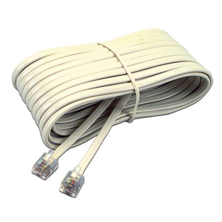 Softalk® Telephone Extension Cord, Plug/Plug, 25 ft., Ivory