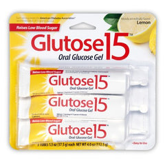 Perrigo Company Glucose Supplement Glutose 15™ 3 per Pack Gel Lemon Flavor