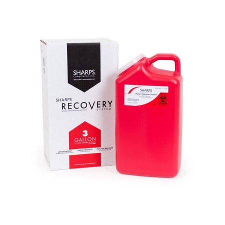 Sharps Compliance Mailback Sharps Container Sharps Recovery System™ 17 H X 6 W X 9 L Inch 3 Gallon Red Base / White Lid Vertical Entry Snap On Lid - M-580218-4488 - Case of 8