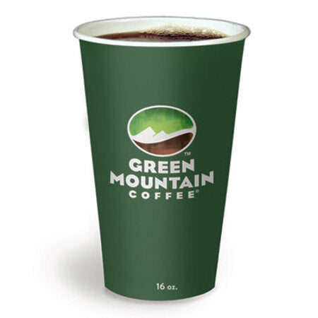 Green Mountain Coffee® Eco-Friendly Paper Hot Cups, 16oz, Green Mountain Design, Multi, 1000/Carton
