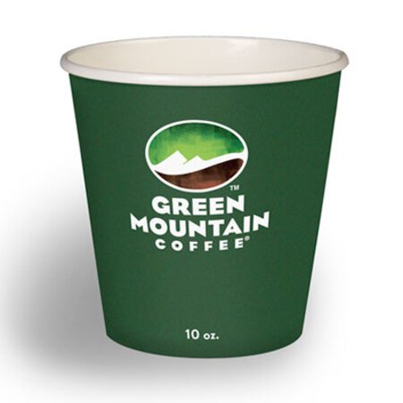 Green Mountain Coffee® Eco-Friendly Paper Hot Cups, 10oz, Green Mountain Design, Multi, 50/Pack