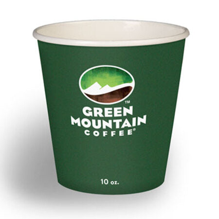 Green Mountain Coffee® Eco-Friendly Paper Hot Cups, 10oz, Green Mountain Design, Multi, 1000/Carton