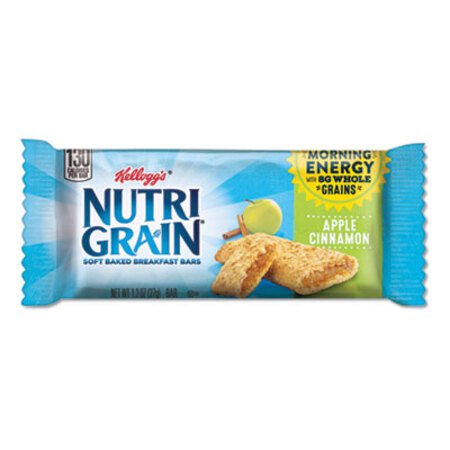 s® Nutri-Grain Soft Baked Breakfast Bars, Apple-Cinnamon, Indv Wrapped 1.3 oz Bar, 16/Box