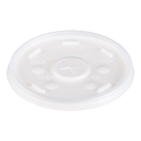 Dart® Plastic Lids, for 16oz Hot/Cold Foam Cups, Straw-Slot Lid, White, 1000/Carton
