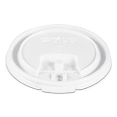 Dart® Lift Back and Lock Tab Cup Lids, for 8oz Cups, White, 100/Sleeve, 10 Sleeves/CT