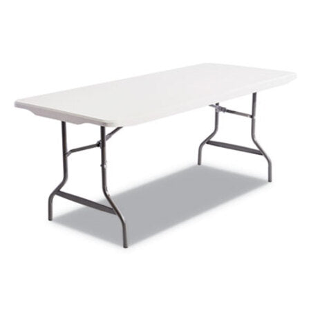 Alera® Resin Rectangular Folding Table, Square Edge, 72w x 30d x 29h, Platinum