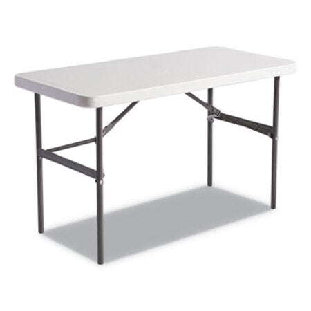 Alera® Banquet Folding Table, Rectangular, Radius Edge, 48 x 24 x 29, Platinum/Charcoal