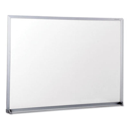 Universal® Dry-Erase Board, Melamine, 24 x 18, Satin-Finished Aluminum Frame