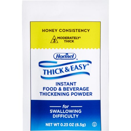 Hormel Food Sales Food and Beverage Thickener Thick & Easy® 6.5 Gram Individual Packet Unflavored Powder Honey Consistency