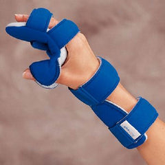 Patterson Medical Supply Resting Hand Splint Air Soft™ Aluminum / Fabric Left Hand Blue Medium